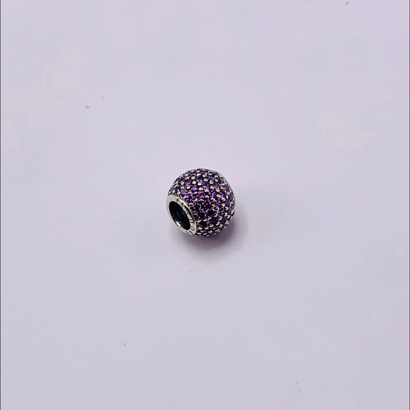 EUC Pandora 791051CFP Sterling Silver Pave Lights Bead w/ Violet Zirconia - Picture 5 of 11